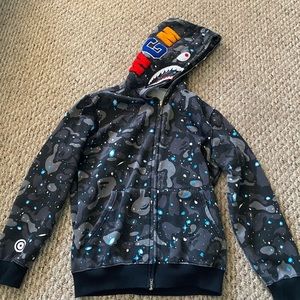 - Bape shark zip up hoodie Galaxy size large